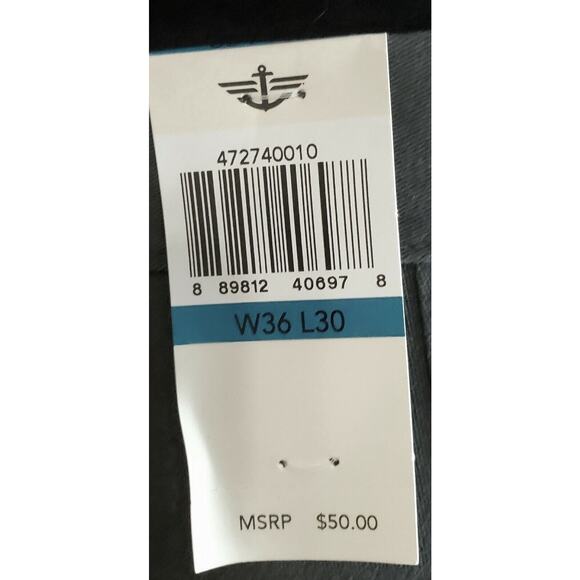 NEW DOCKERS MENS THE CLEAN KHAKI SLIM FIT GREY PANTS 36x29.5" See measurements - Picture 6 of 9